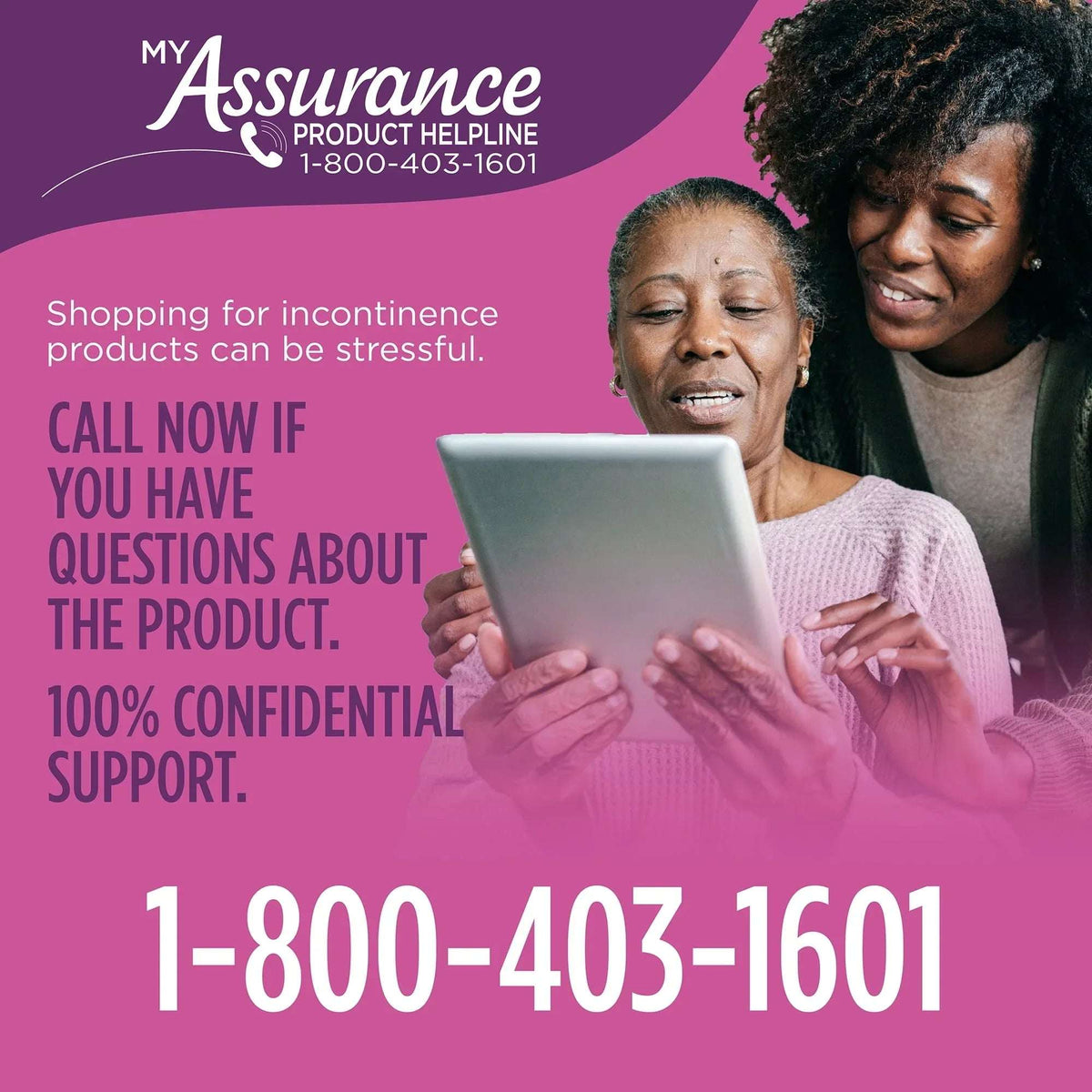 Assurance Women's Overnight Incontinence and Postpartum Underwear, L, Ultimate Absorbency, 16 Count