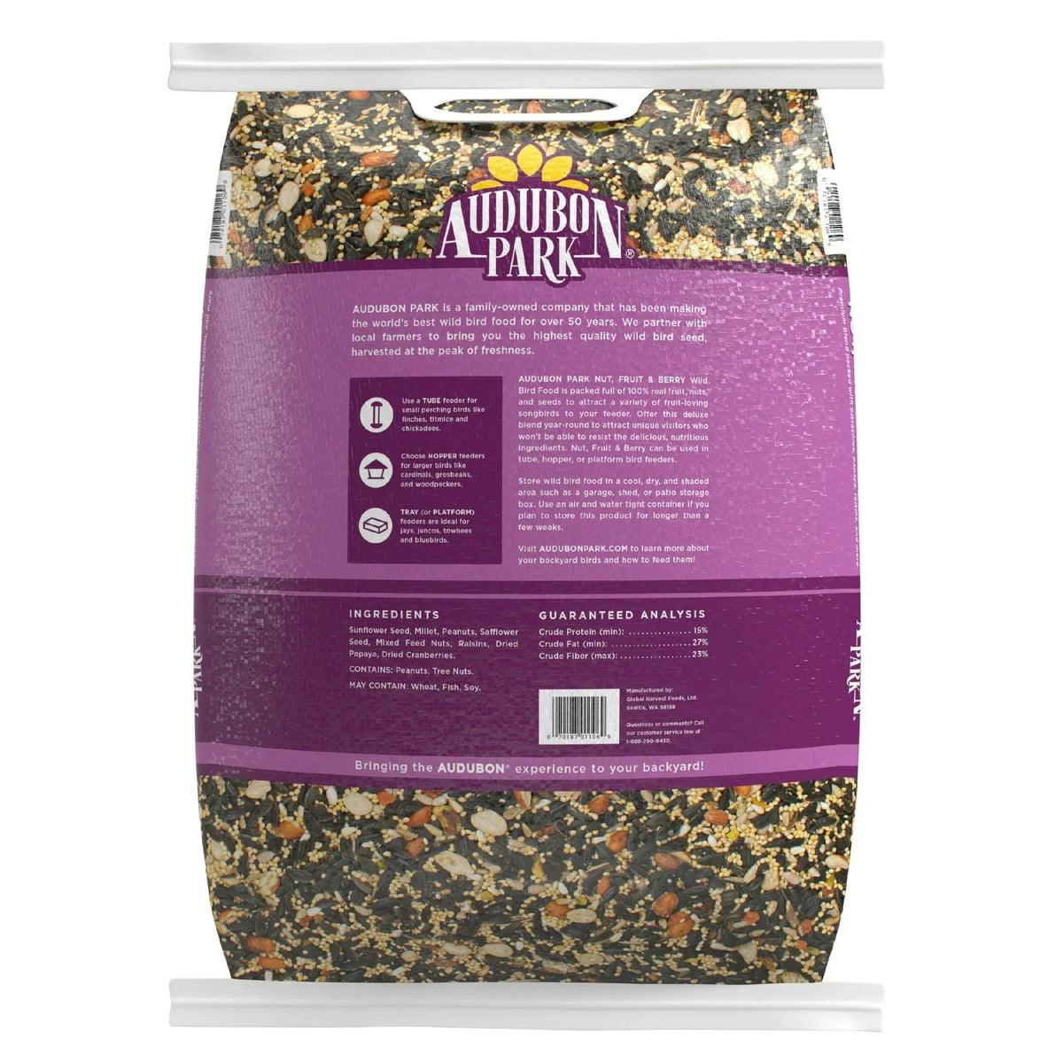 Audubon Park Nut, Fruit & Berry Wild Bird Food, Dry, 1 Count per Pack, 15 lb. Bag