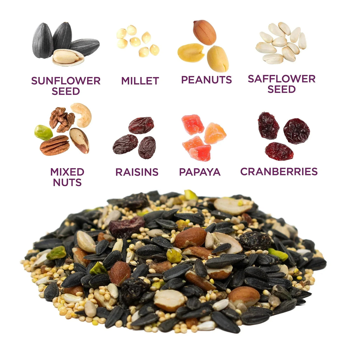 Audubon Park Nut, Fruit & Berry Wild Bird Food, Dry, 1 Count per Pack, 15 lb. Bag