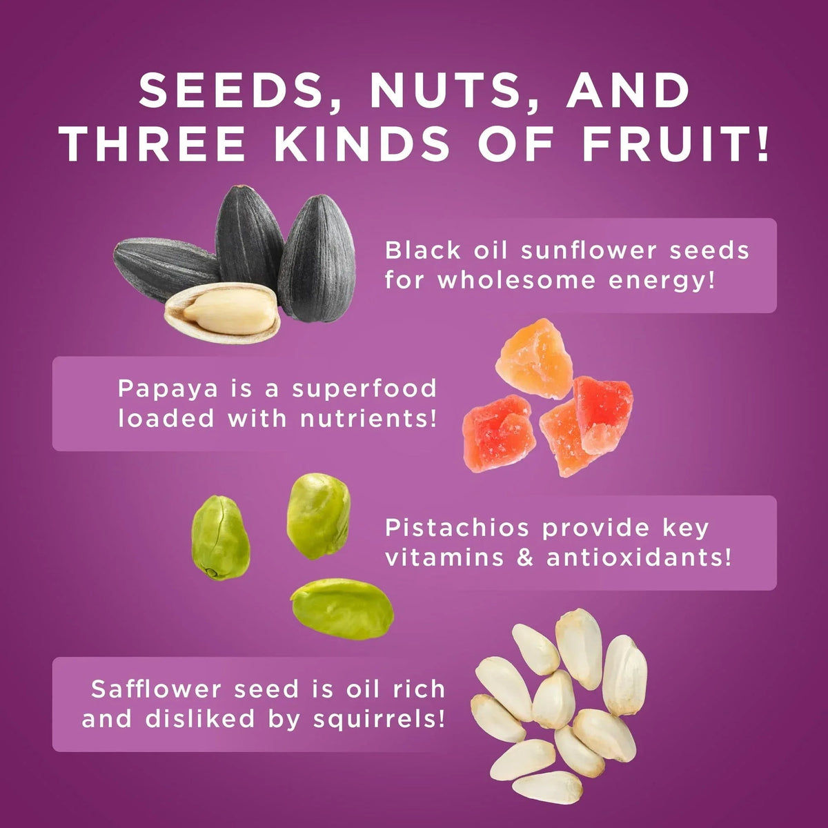 Audubon Park Nut, Fruit & Berry Wild Bird Food, Dry, 1 Count per Pack, 15 lb. Bag