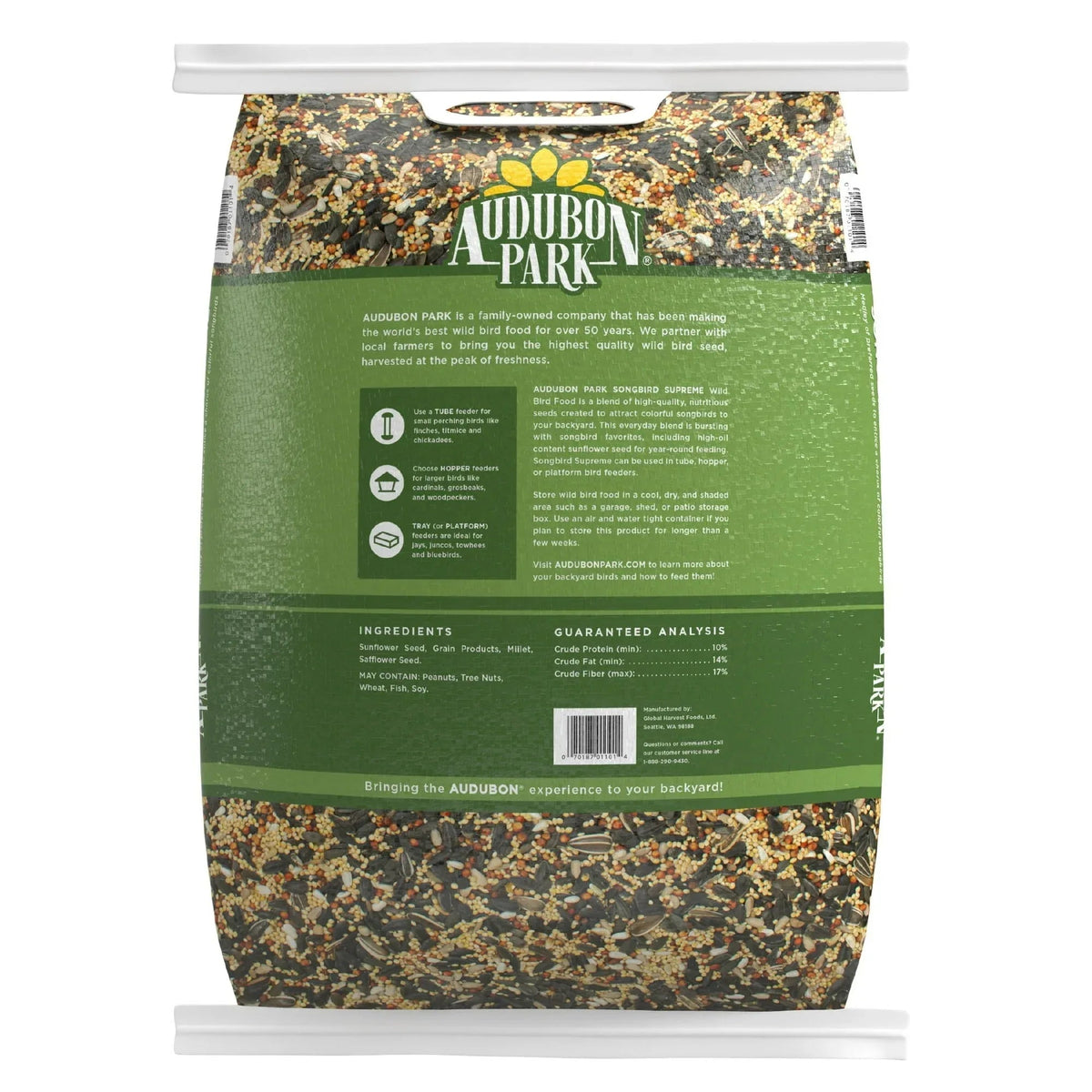 Audubon Park Songbird Supreme Wild Bird Food, Dry, 1 Count per Pack, 15 lbs.