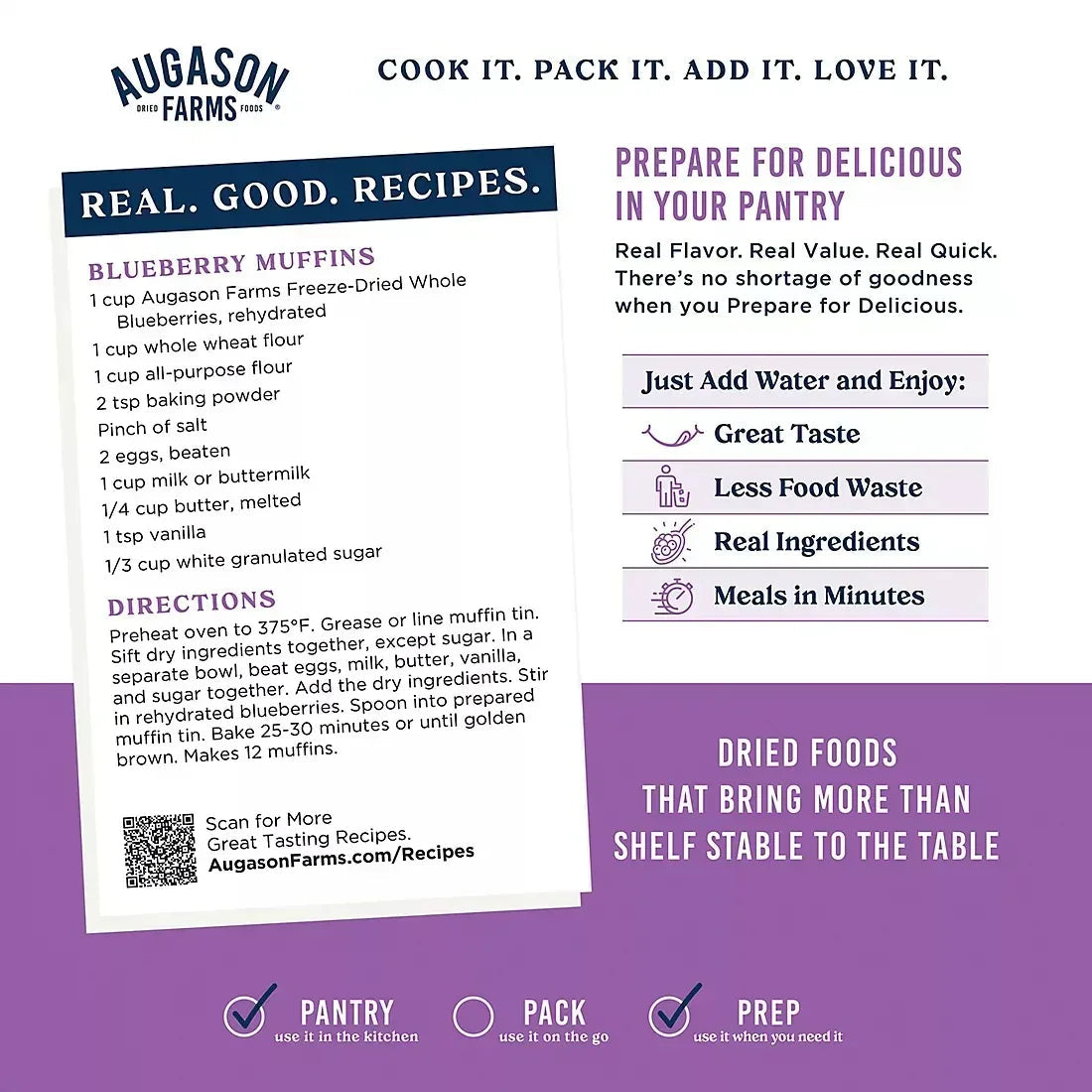 Augason Farms Freeze Dried Whole Blueberries Can, 12 oz.