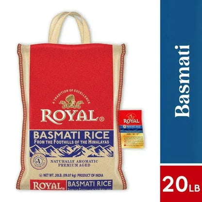 Authentic Royal Naturally Aged Indian White Basmati Rice, Long-Grain, Gluten-free - 20 lb. Bag 4.6 stars out of 12835 reviews (4.6)| 12.8K ratings