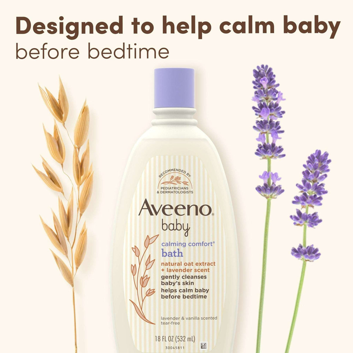 Aveeno Baby Calming Comfort Bath Body Wash, Lavender & Vanilla, 18 fl oz