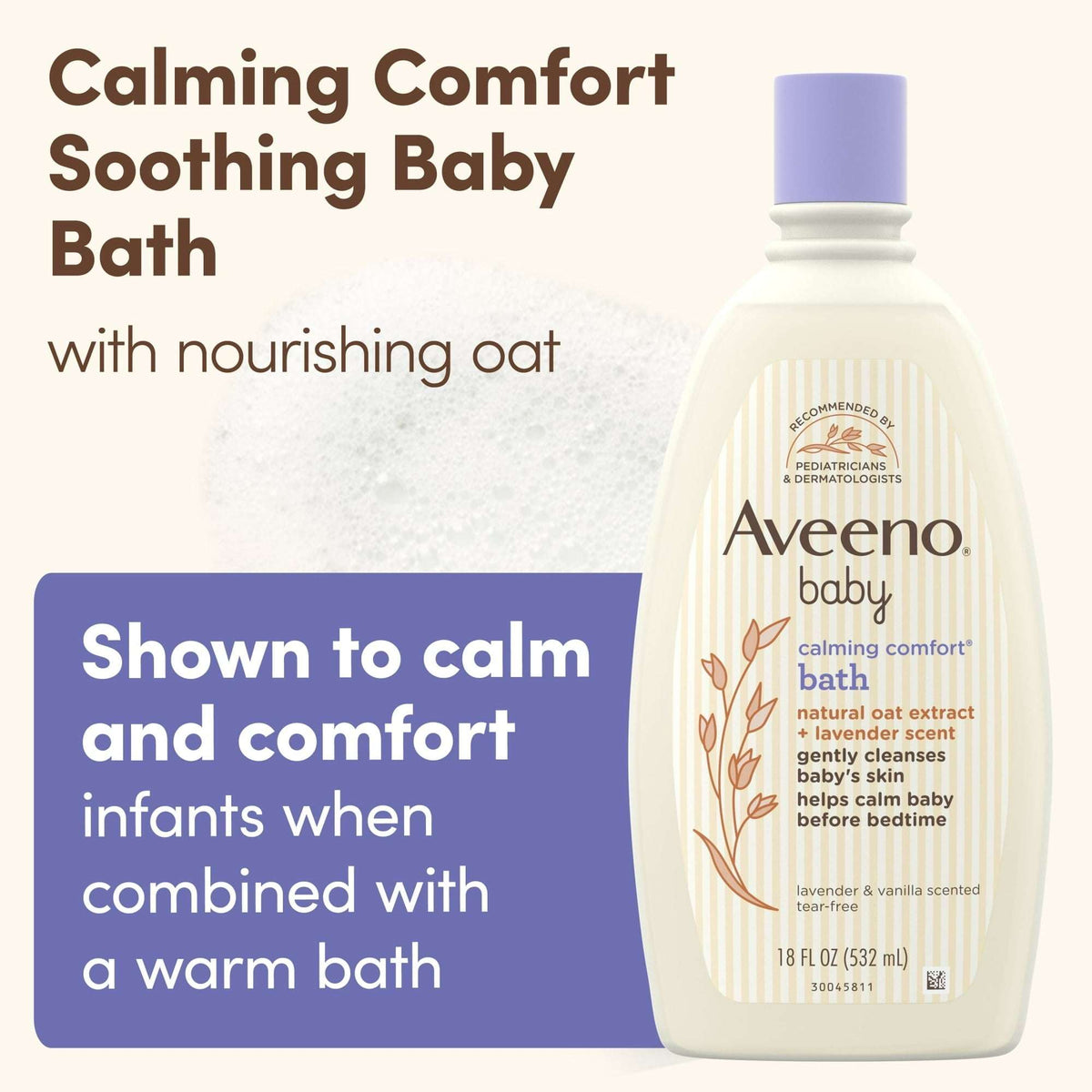 Aveeno Baby Calming Comfort Bath Body Wash, Lavender & Vanilla, 18 fl oz