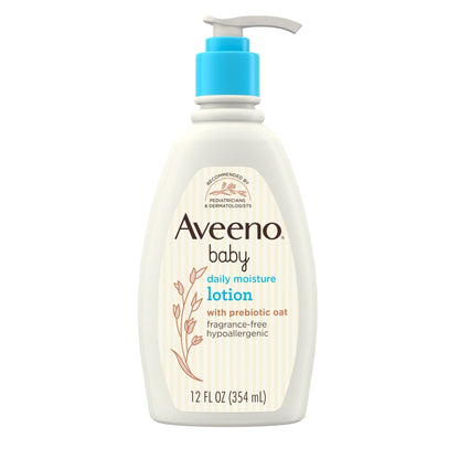 Aveeno Baby Daily Moisture Body Lotion for Baby and Toddler with Prebiotic Oatmeal, 12 fl oz