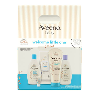 Pack of 2 Aveeno Baby Welcome Little One Gift Set, Nourishing Oat, 5 items