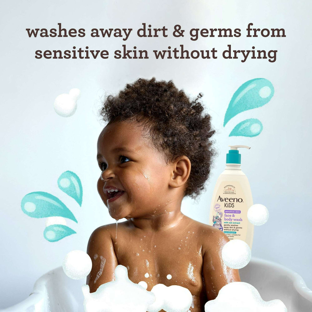 Aveeno Kids Gentle Face and Body Wash for Sensitive Skin, 18 fl oz