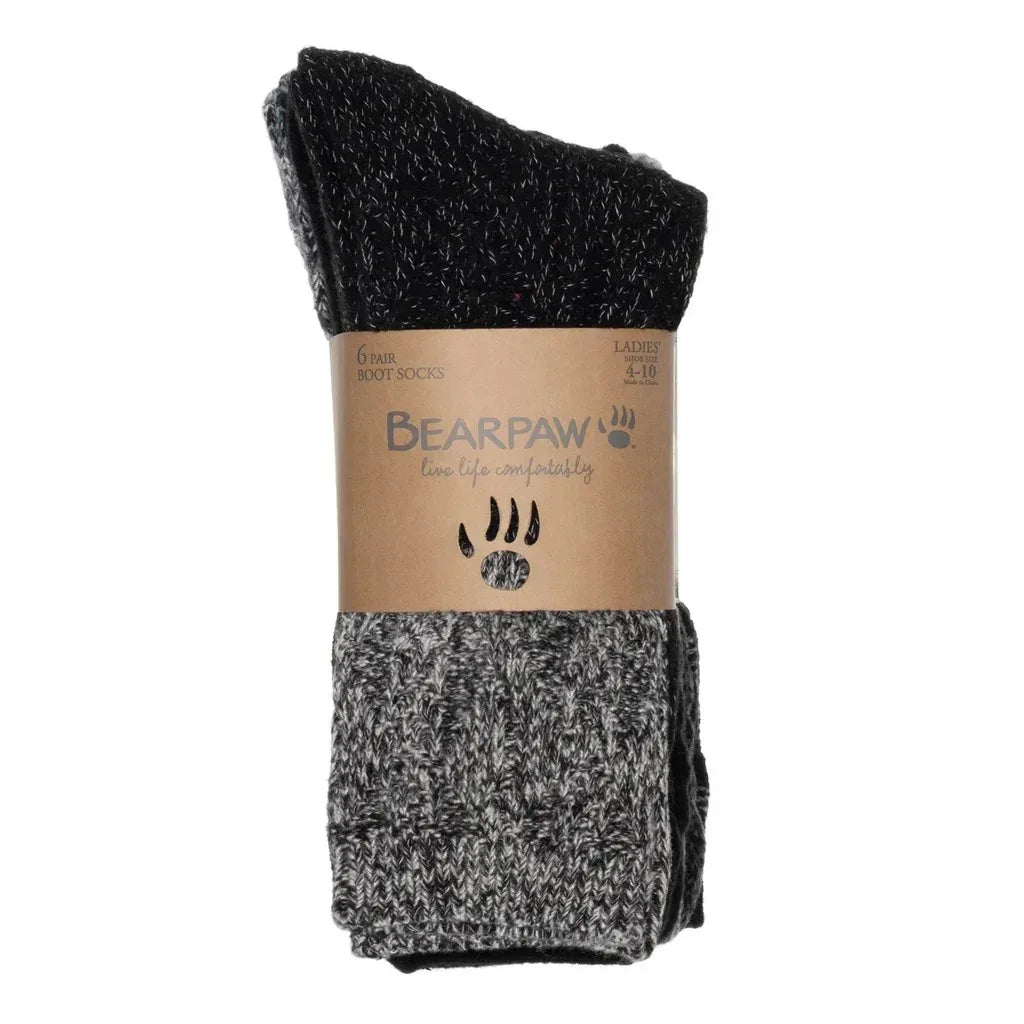 BEARPAW Women's Boot Sock, 6-pair
