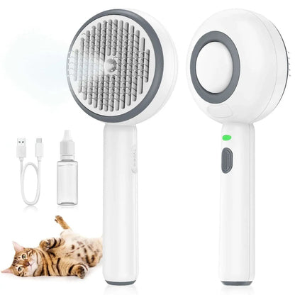 BEBANG Cat Steam Brush 3 in 1, One-Click Hair Removal Brush with Steam for Cats and Dogs