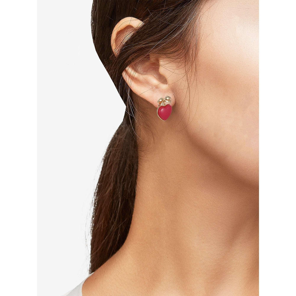 Way to Celebrate Valentine's Day Heart and Bow Earrings, 1 Pair