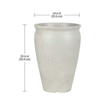 Better Homes & Gardens 14inch Hawthorn Planter Gypsum with Modern Design for Indoor Outdoor Plant
