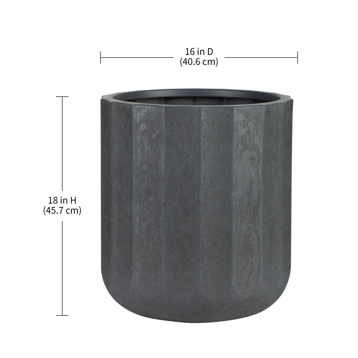 Better Homes & Gardens Adler 16 inch Resin Planter With Modern Design for Indoor Outdoor Plant