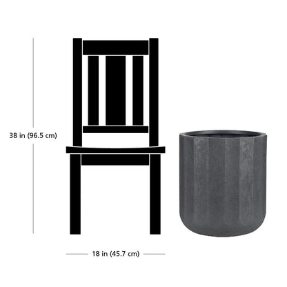 Better Homes & Gardens Adler 16 inch Resin Planter With Modern Design for Indoor Outdoor Plant