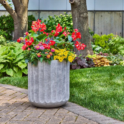 Better Homes & Gardens Adler 16 inch Resin Planter With Modern Design for Indoor Outdoor Plant