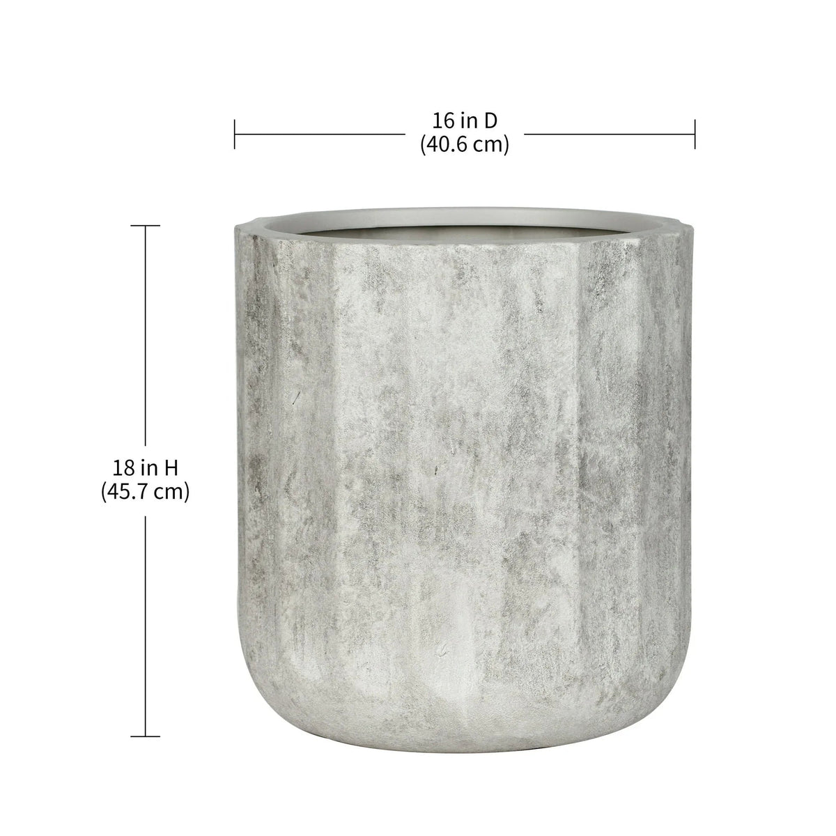 Better Homes & Gardens Adler 16 inch Resin Planter With Modern Design for Indoor Outdoor Plant