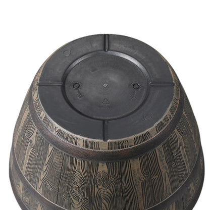 Better Homes & Gardens Whiskey Barrel Brown Resin Planter