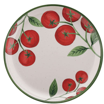 Better Homes and Gardens Bamboo Melamine 10.75-inch Dinner Plate, Green Floral Pattern