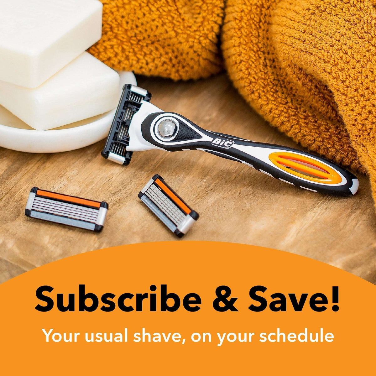 BIC Flex 5 Men's 5-Blade Refillable Manual Razors with 1 Handle and 7 Cartridges, Father's Day Gift for Men