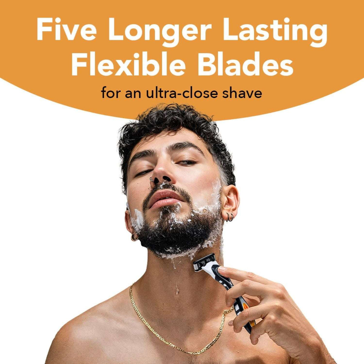 BIC Flex 5 Men's 5-Blade Refillable Manual Razors with 1 Handle and 7 Cartridges, Father's Day Gift for Men