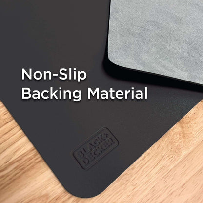 BLACK+DECKER Faux Leather Keyboard and Mouse Desk Mat, Office Desk Accessories, Protective Office Desk Decor Men, Women, Teens, Desk Pad Mat for Gaming, Work from Home, Office, Desk Organizers