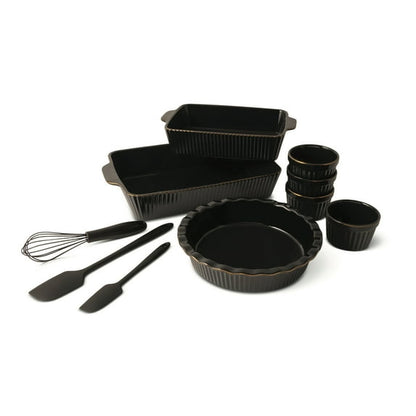 Thyme & Table 10-Piece Ceramic Bakeware Set - Taupe