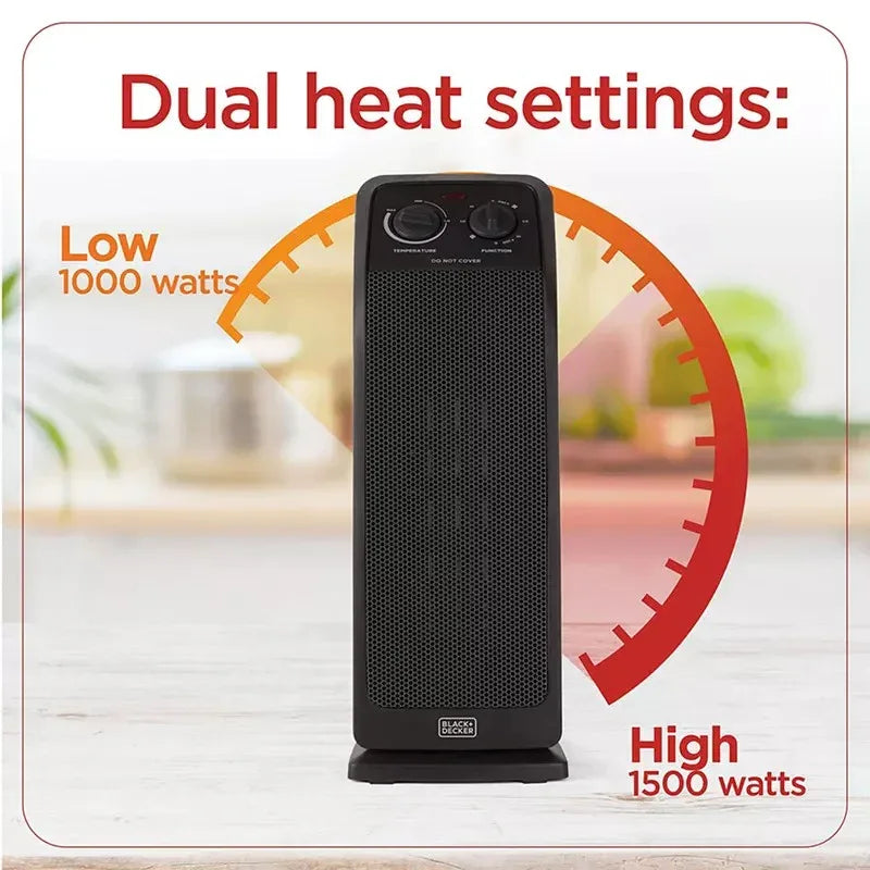 BLACK+DECKER Ceramic Tower Space Heater & Tower Fan