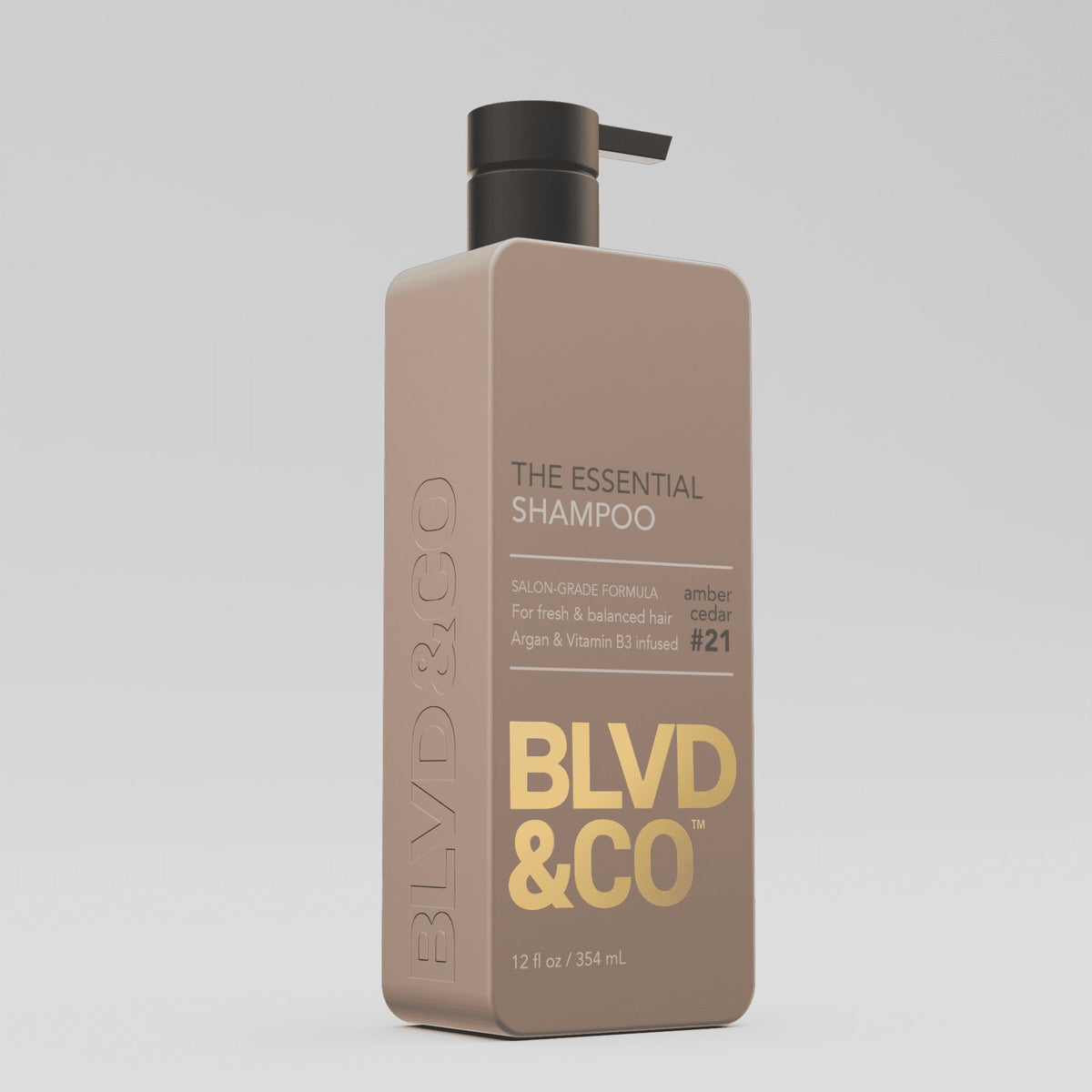 (3 PACK ) BLVD & CO Men's Daily Essential Shampoo with Argan Oil and Vitamin B3 - Sulfate-Free, Paraben-Free