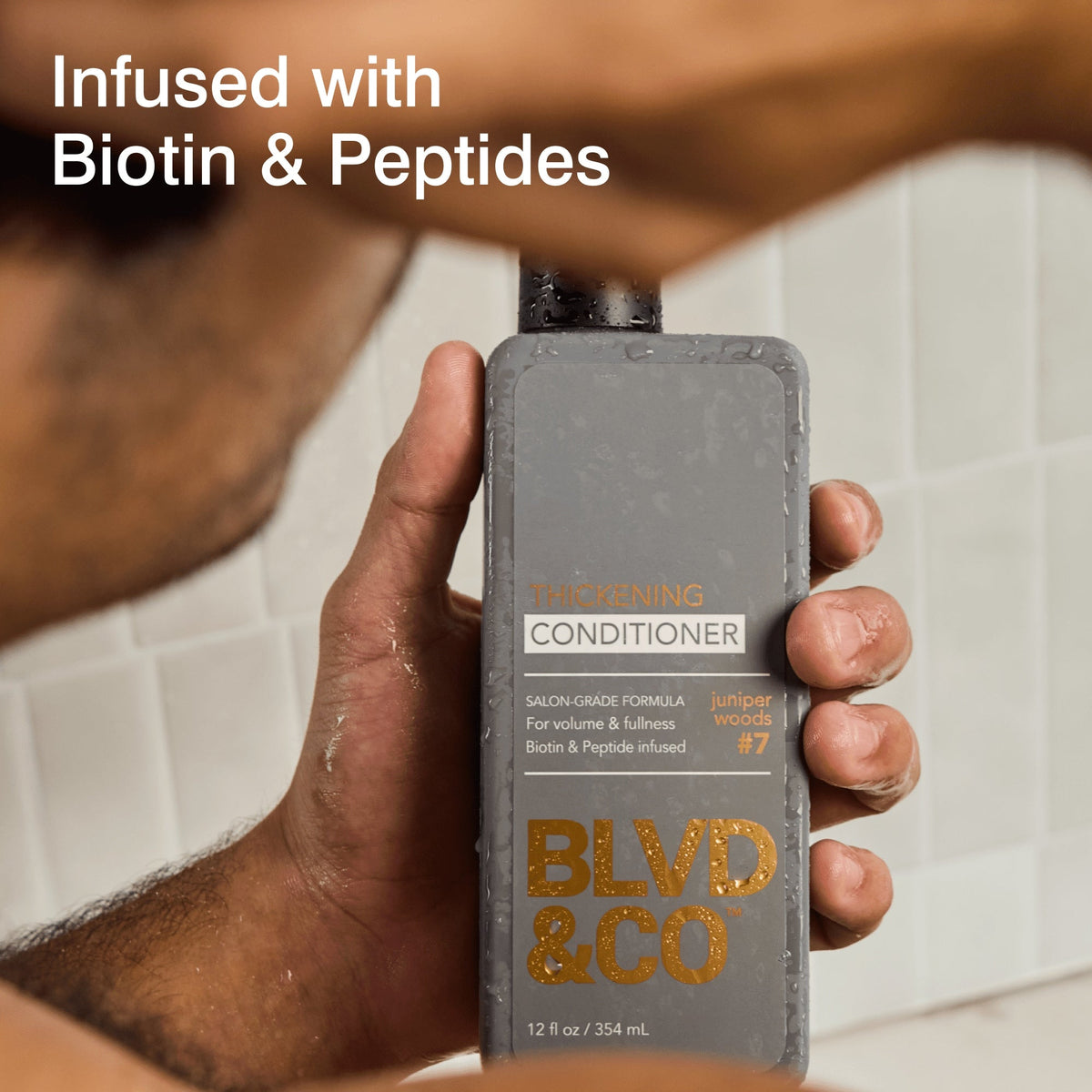 BLVD & Co Men's Thickening Conditioner with Biotin & Peptides, Volumizing and Sulfate-Free (PACK OF 3 )