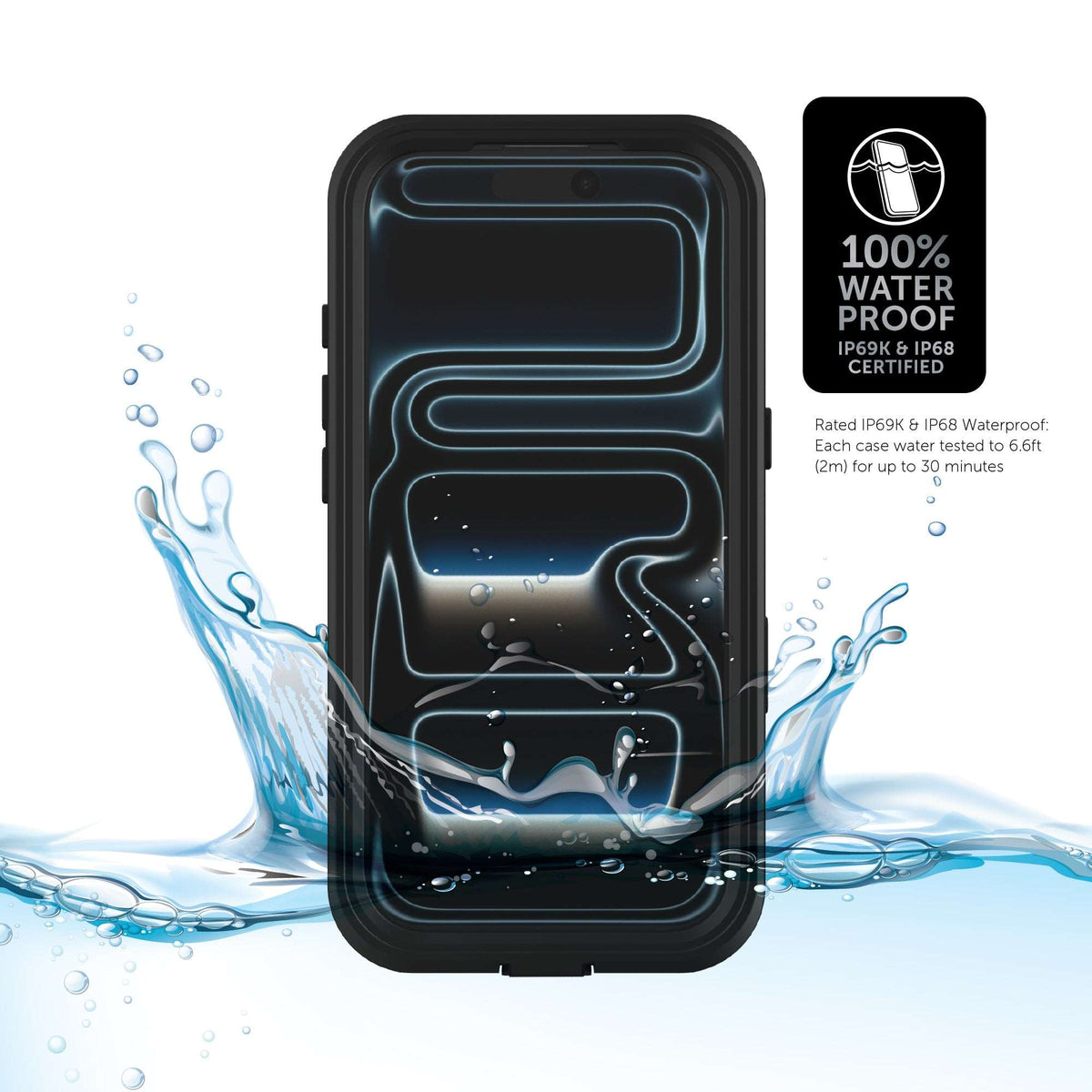 Body Glove Tidal Waterproof Phone Case for iPhone 17 - Black/Clear