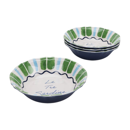 Beautiful 4-Piece Bamboo Melamine Sardine Cereal Bowl Set, Multi-Color by Drew Barrymore