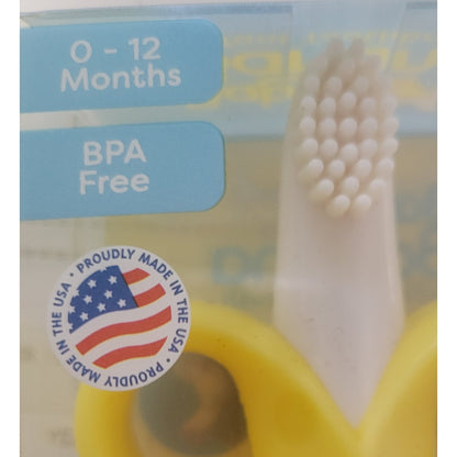 Baby Banana The Original Teether-Toothbrush, Infant to Toddler, Butter-Soft Bristles for Gums and Teeth, Bendable Food Grade Silicone, Family-Owned Business Since 2009, 11 Million+ Sold