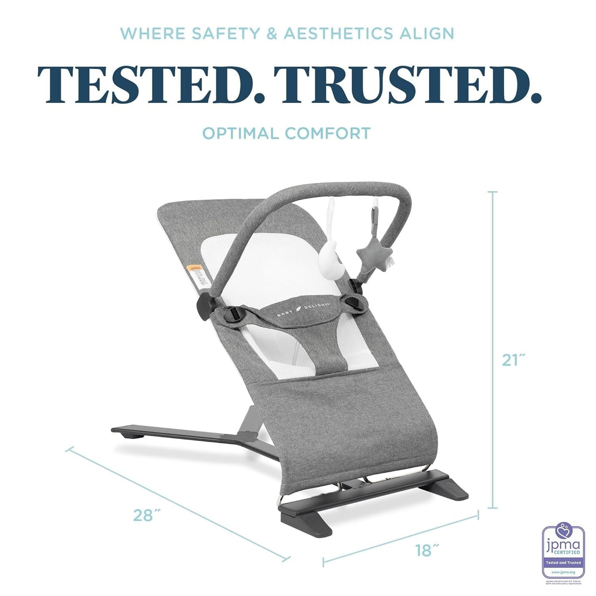 Baby Delight Alpine Deluxe Portable Baby Bouncer, for Infants 0-6 Months