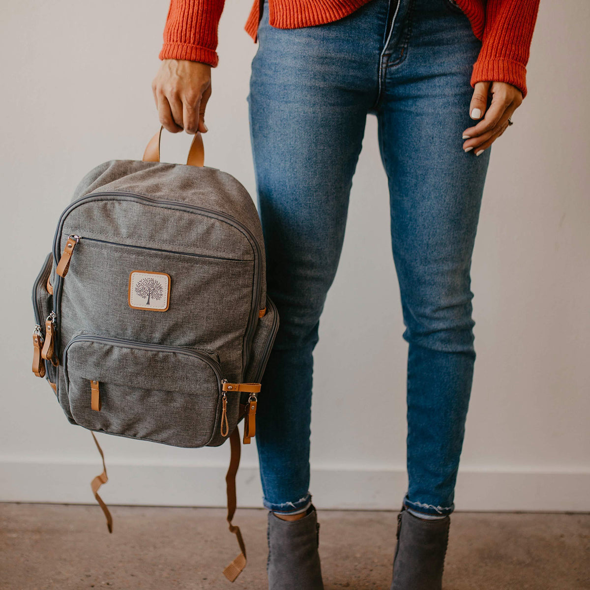 Baby Diaper Bag Backpack, Lightweight, Insulated Pockets (Gray)