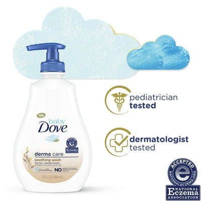 Baby Dove Derma Care Soothing Wash Skin Care with Colloidal Oatmeal for Eczema prone skin, 13 oz
