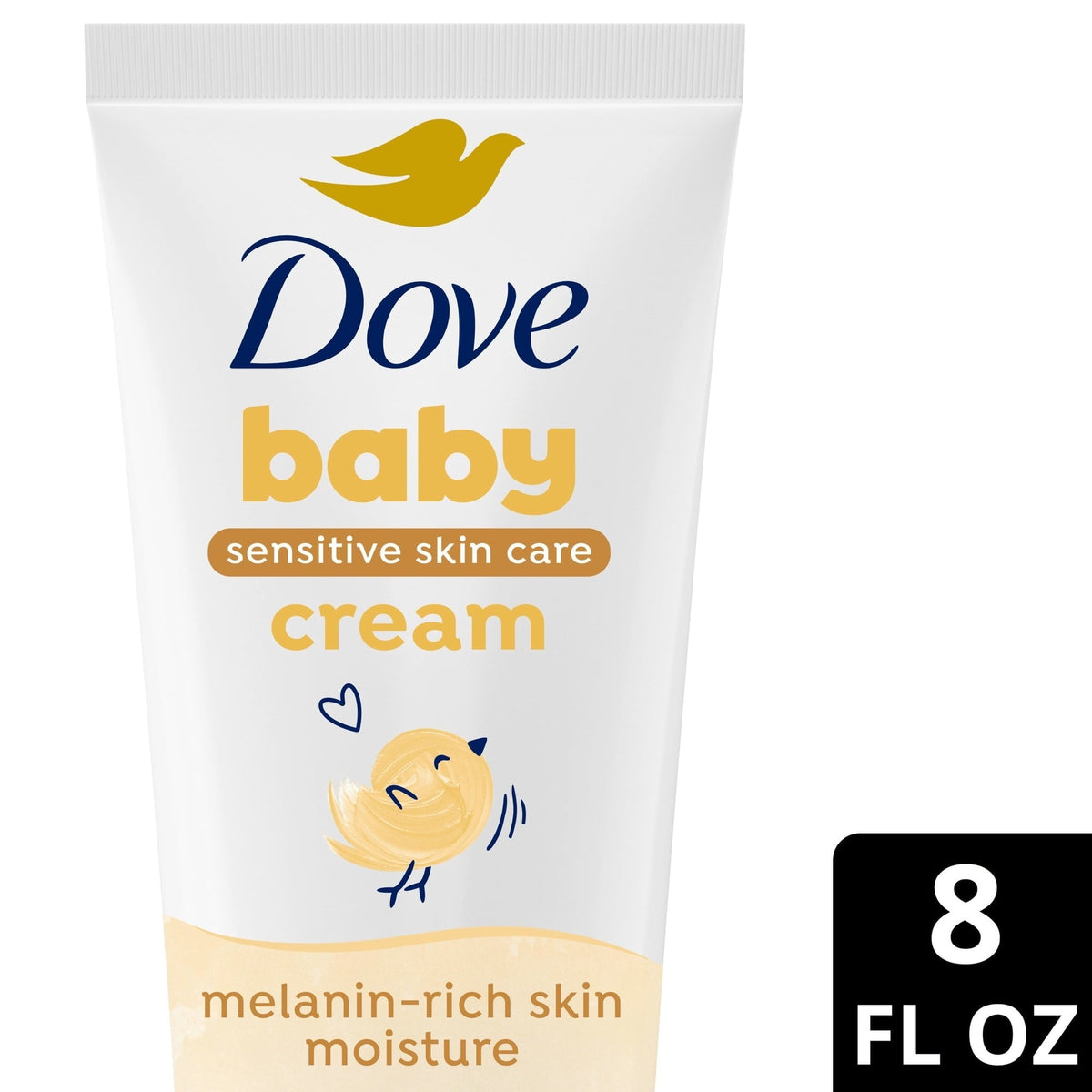 Baby Dove Sensitive Baby Cream Baby Skin Care Melanin-Rich Skin Nourishment Hypoallergenic and Non-Greasy, 8 Fl oz
