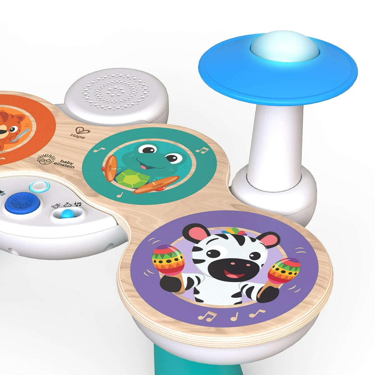 Baby Einstein Together in Tune Drums Wireless Wooden Musical Toddler Toy, Magic Touch, Unisex, Age 12 months+
