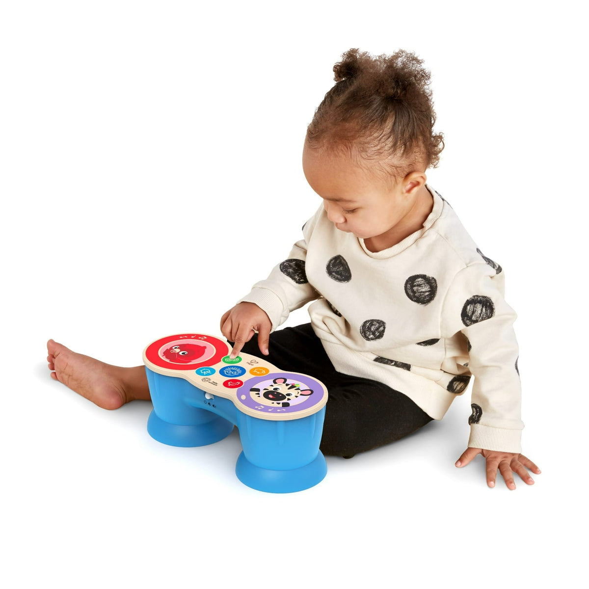 Baby Einstein & Hape Upbeat Tunes Magic Touch Wooden Drums Infant and Toddler Musical Toy, Unisex
