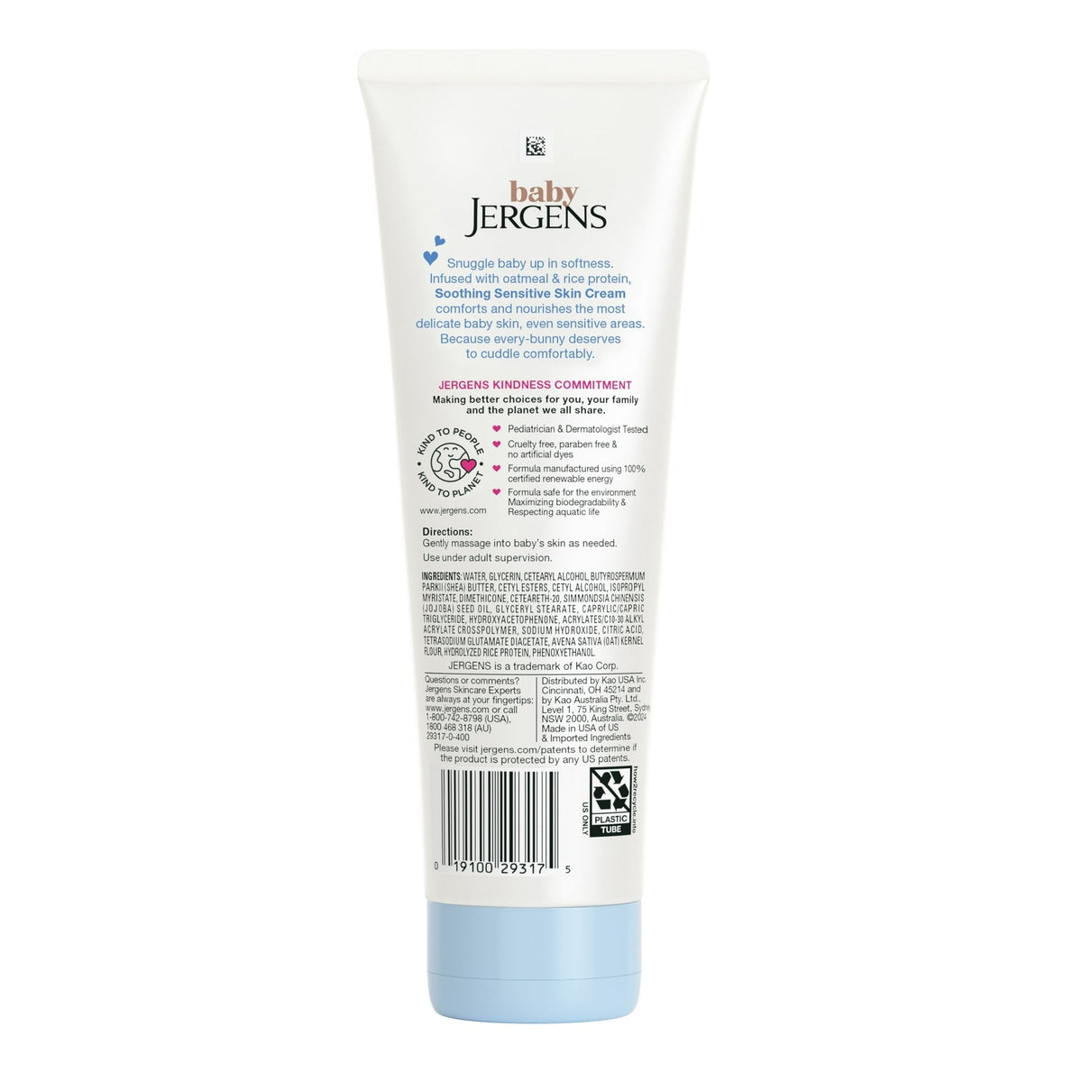 Baby Jergens Soothing Sensitive Skin Cream, Newborn Dry Skin, Fragrance-Free, 8 fl oz