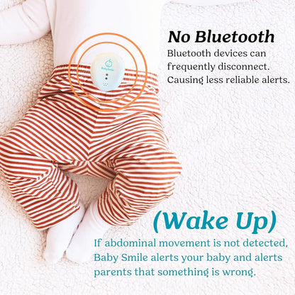 Baby Smile Baby Motion Breathing Monitor ||| Baby Abdominal Movement Monitor ||| Audible Alerts for Quick Alerts ||| Diaper Clip ||| No Bluetooth