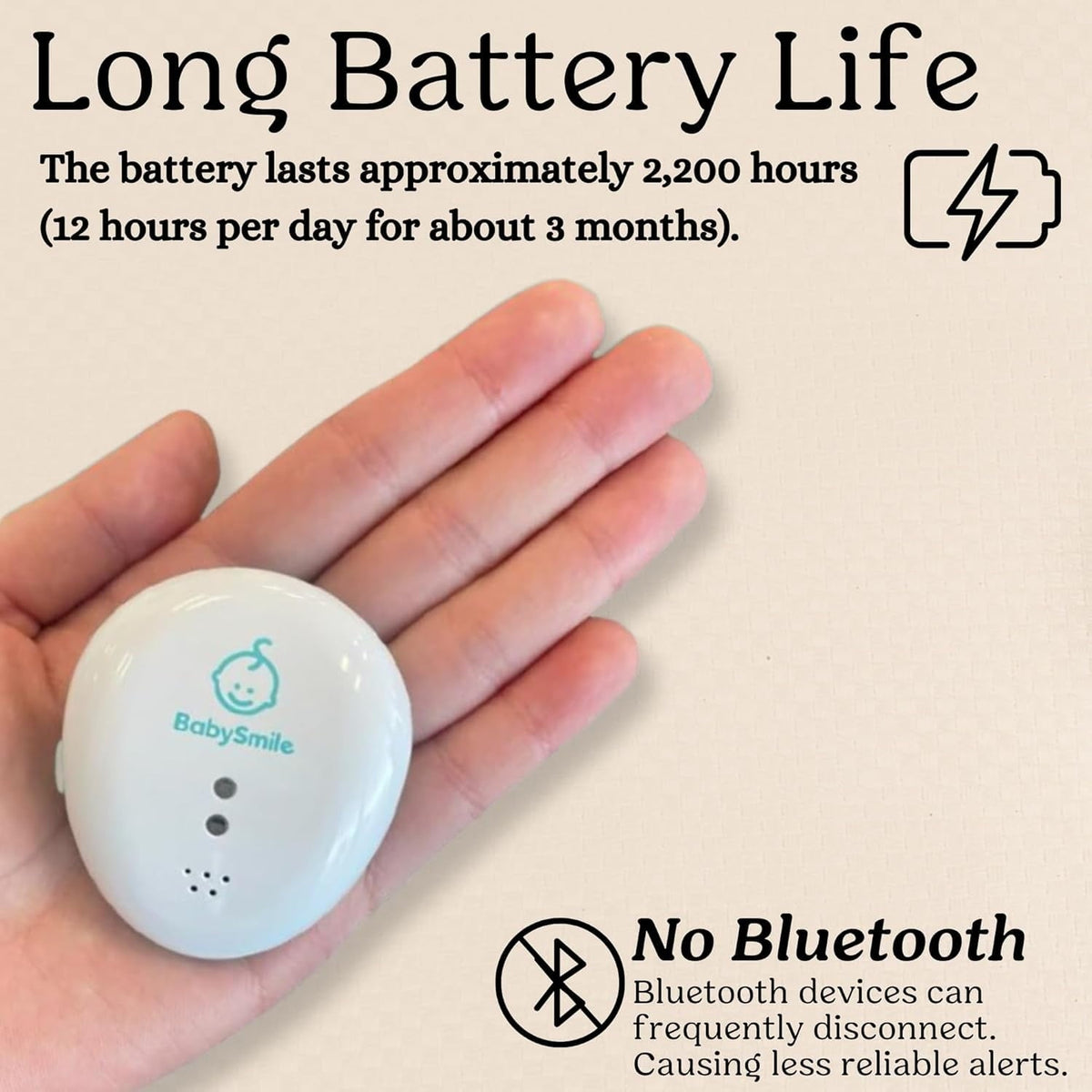 Baby Smile Baby Motion Breathing Monitor ||| Baby Abdominal Movement Monitor ||| Audible Alerts for Quick Alerts ||| Diaper Clip ||| No Bluetooth