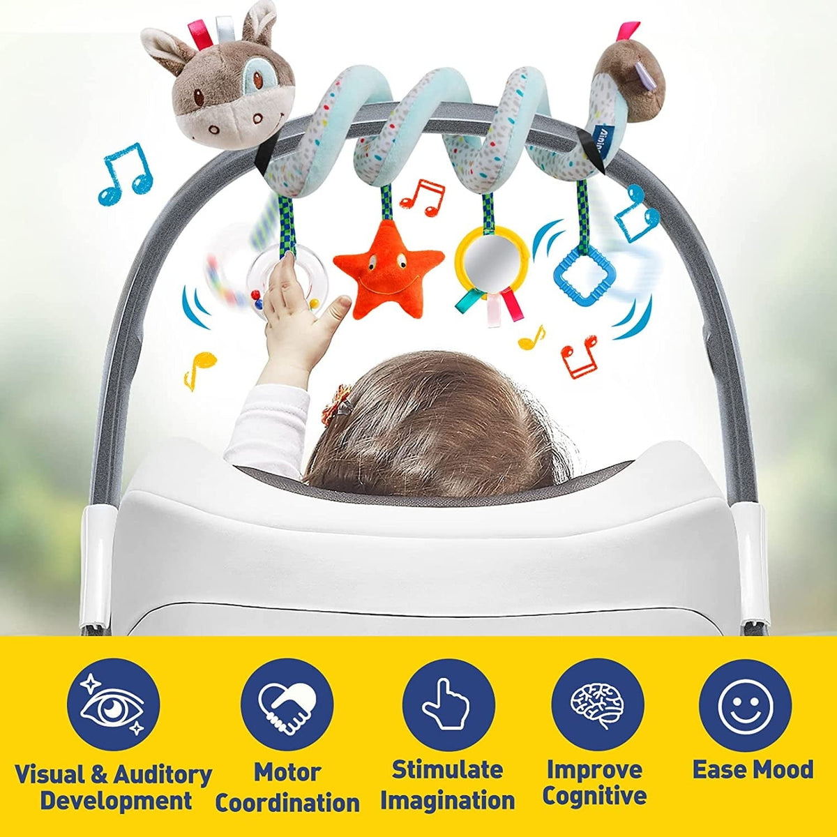 Baby Toys 0-6 Months, Car Seat Toys, Baby Stroller Toy, Newborn Infant Toys Gift for 0-3-6-12-24 Months