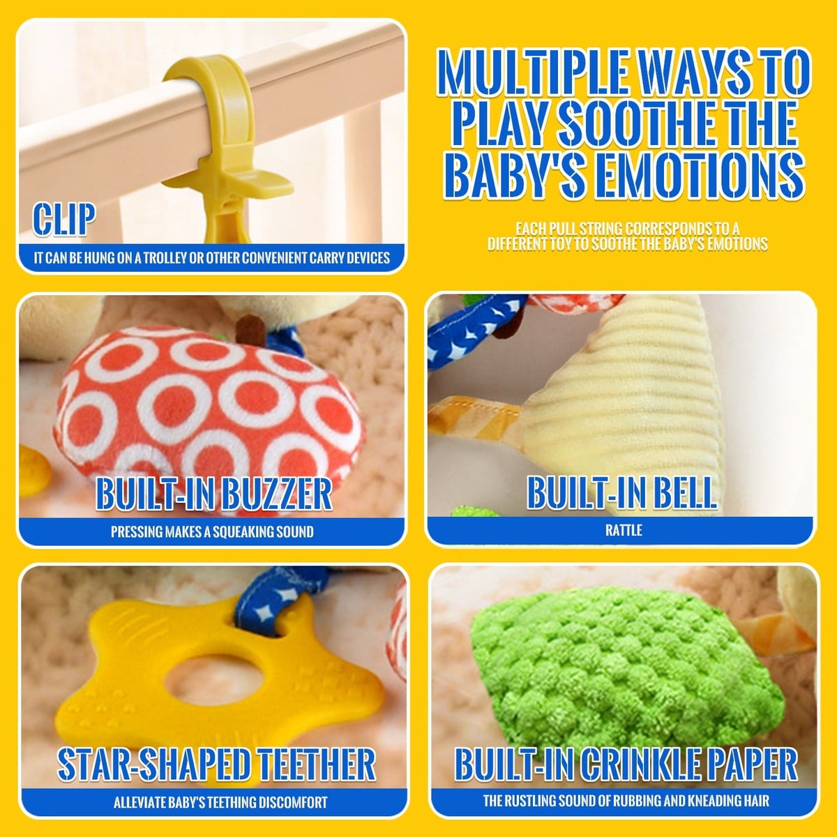 Baby Toys 0-6 Months, Car Seat Toys, Hanging Baby Stroller Toy, Newborn Infant Toys Gift for 0-3-6-12-24 Months