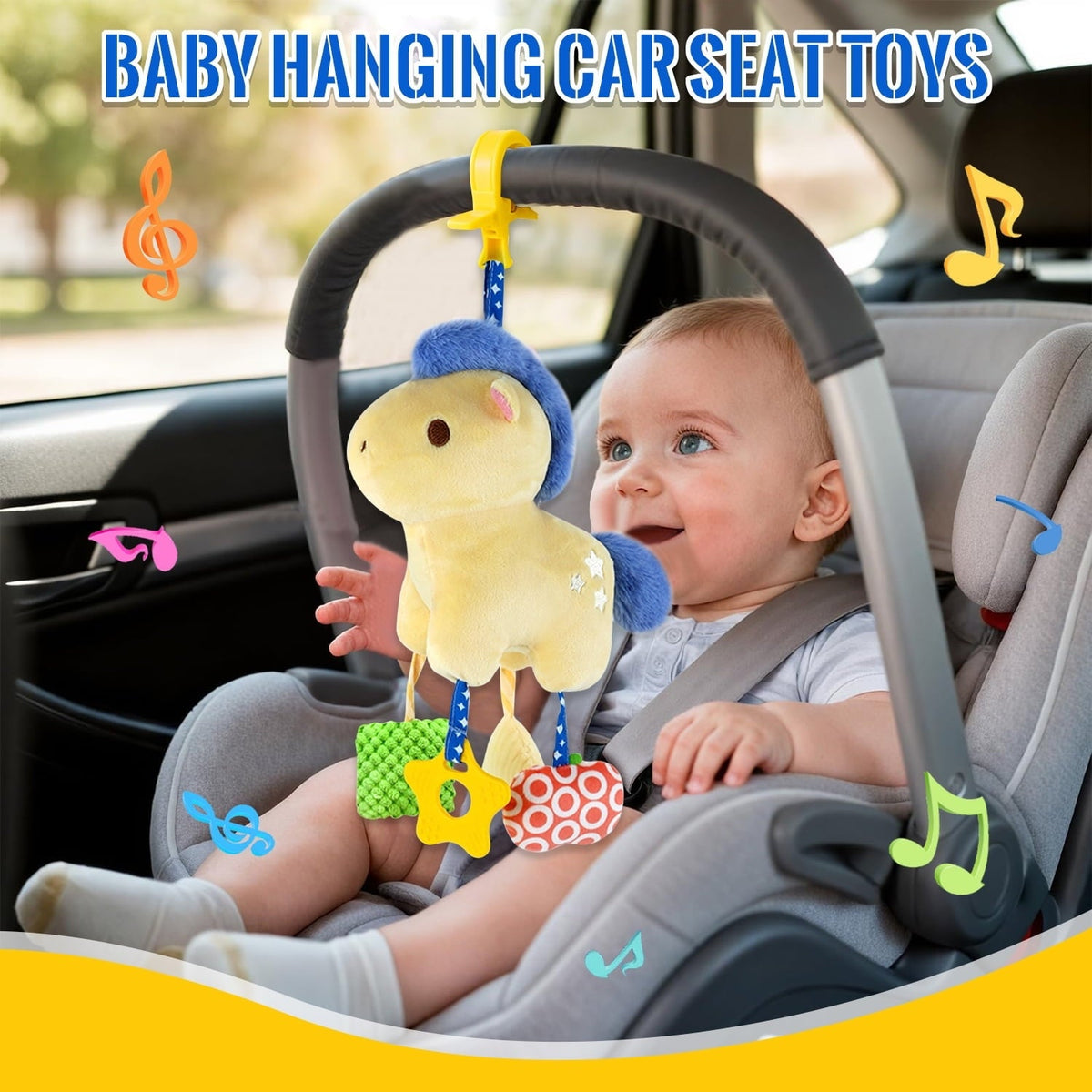 Baby Toys 0-6 Months, Car Seat Toys, Hanging Baby Stroller Toy, Newborn Infant Toys Gift for 0-3-6-12-24 Months