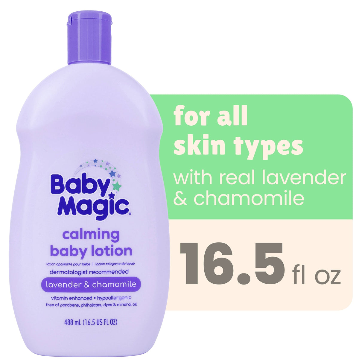 Baby Magic Calming Baby Lotion, 16.5oz, Lavender & Chamomile, Free of Parabens, Phthalates, Sulfates and Dye