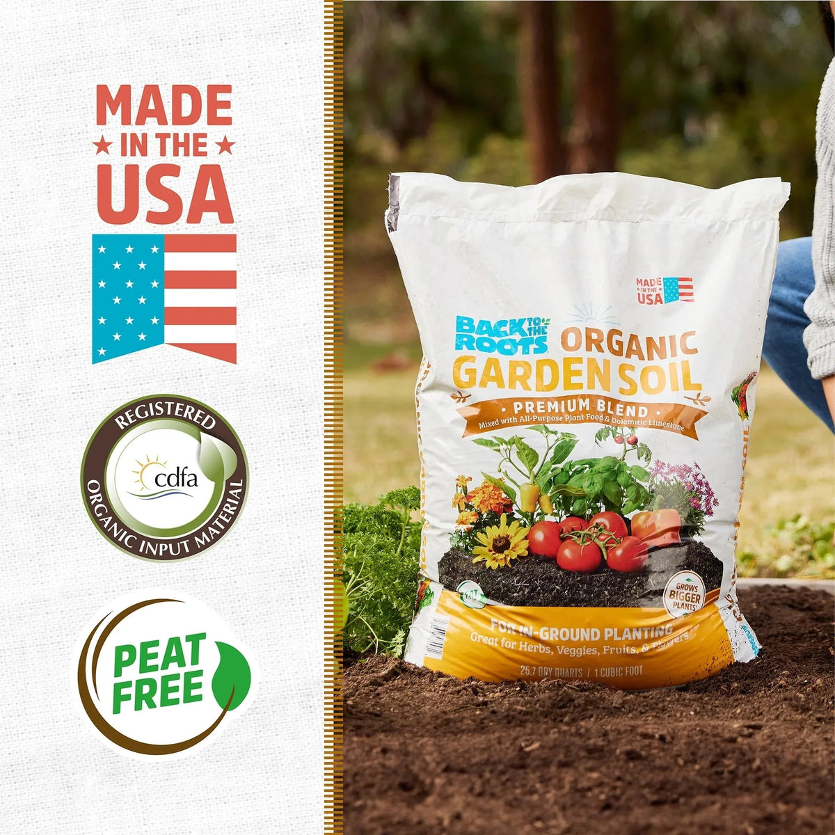 Back to the Roots Organic Premium Blend Garden Soil, 1 Cubic Foot Bag