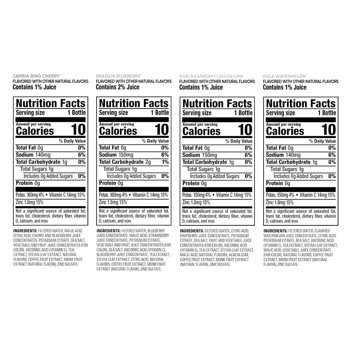 Bai Antioxidant Beverage, Variety Pack, 18 fl oz, 15-count