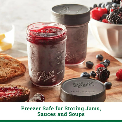 Ball 6-Pack Leakproof Plastic Mason Jar Lids - Wide Mouth, One-Piece Reusable Wide Mouth Canning Jar Lids for Meal Prep and Freezer Storage, Fits Ball Wide Mouth Mason Jars