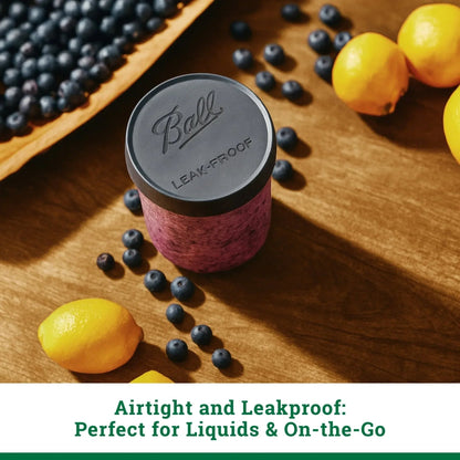 Ball 6-Pack Leakproof Plastic Mason Jar Lids - Wide Mouth, One-Piece Reusable Wide Mouth Canning Jar Lids for Meal Prep and Freezer Storage, Fits Ball Wide Mouth Mason Jars