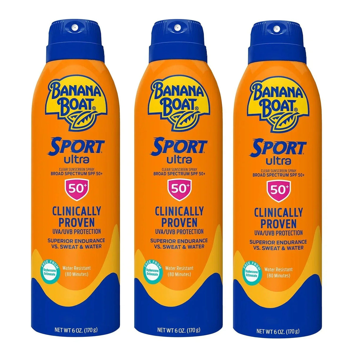 Banana Boat Sport Ultra Sunscreen Spray, SPF 50, 6 oz., 3 pk.